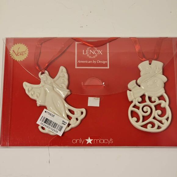 Lenox Christmas Ornaments Angel- Snowman - Picture 1 of 4